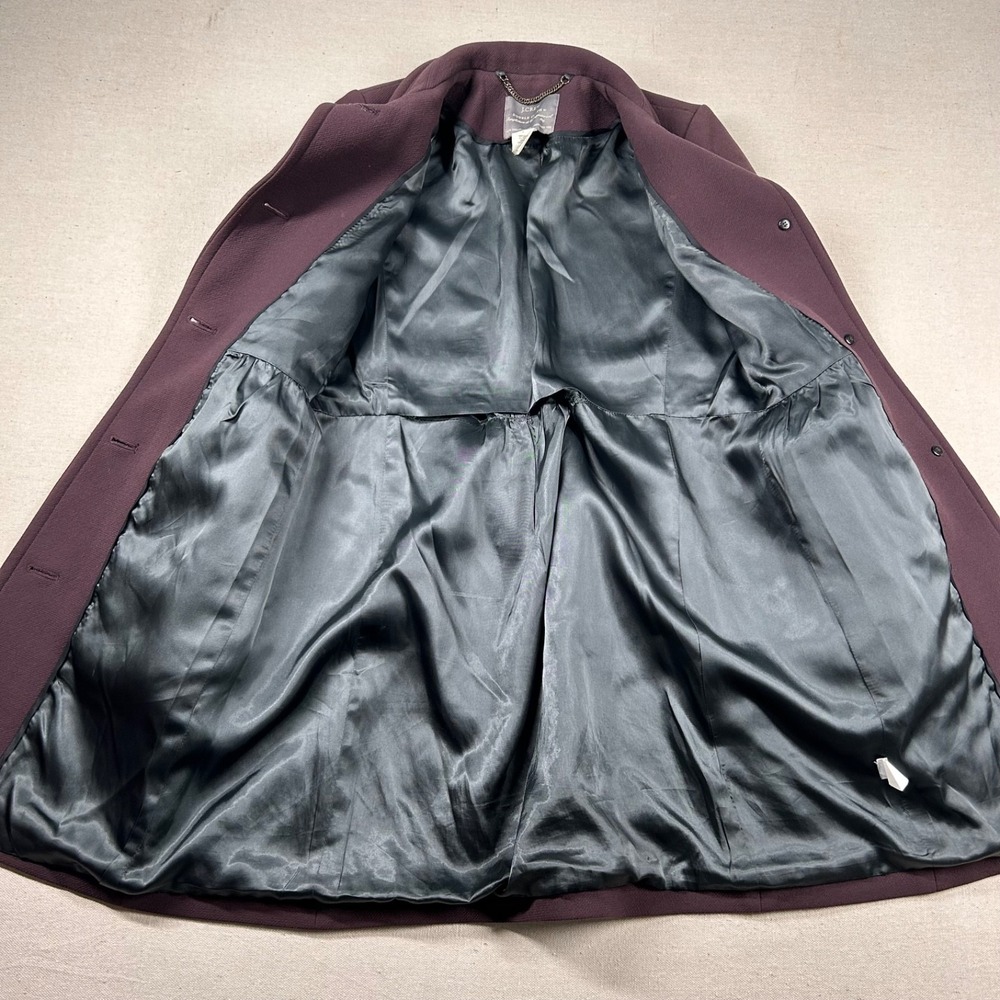 J. Crew Coat Double Cloth Sz 2 Manifattura di Carmignano Dark Pink Purple - Picture 5 of 10